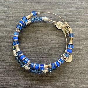 Alex and Ani Sapphire Beaded Bracelet Stack